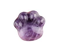 Amethyst Cat Paw Worry Stone, Cat Crystal, Smooth Polished Keepsake for Meditation, Stress Relief and Desk Display, Purple Gift for Amethyst Crystal Collectors