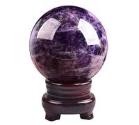 Amethyst Crystal Balls with Stand, Purple Decorative Spheres Fengshui, for Divination Home Decor Crafts,8cm