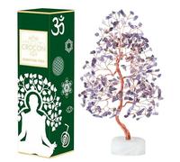 Amethyst Crystal Chakra Tree of Life Spiritual Healing Meditation Gift Bonsai Tree for Home & Room Decor Crystal Gift for Women Mum Sister Birthday Gifts for Women Men Housewarming Present 10-12 Inch