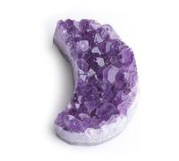 Amethyst Crystal Cluster Ornament - Raw Amethyst Geode Decorative Stone - Purple Quartz Cluster Mineral Display - Moon Crystal Rock Gift for Crystal Lovers