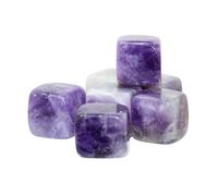 Amethyst Crystal Dice Set - 7 Pieces 1.3 cm Natural Stone Energy Cube - Decorative Stones for Chakra Meditation Reiki Office Home