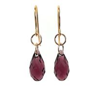 Amethyst Crystal Gemstone Earrings in 9ct Gold, Beautiful Drop Dangle Earrings for Women.