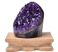 Amethyst Crystal Geode for Wealth & Luck,Raw Purple Crystal Cluster Gemstones, Irregular Rough Stone Geode Quartz for Home Decor,About 200g