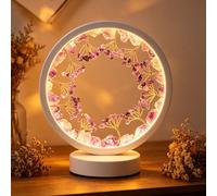 Amethyst Crystal Lamp 3-Level Dimmable LED Night Light Purple Crystal Bedside Lamp for Office Bakery Balcony Meditation Gift for Women W 7.09 in x H 8.66 in(Amethyst Tooth Flower Tree White)