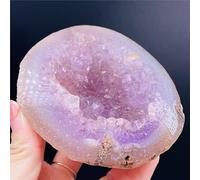 Amethyst Crystal, Natural Amethyst Rough Crystals in Agate Cave Home Decoration Stone Multicolor(Gold)