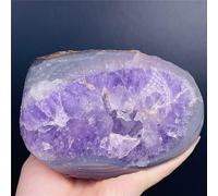 Amethyst Crystal, Natural Amethyst Rough Crystals in Agate Cave Home Decoration Stone Multicolor(Light Grey)