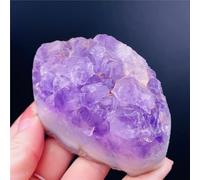 Amethyst Crystal, Natural Amethyst Rough Crystals in Agate Cave Home Decoration Stone Multicolor(Silver)