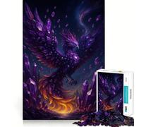 Amethyst Crystal Phoenix Digital Art Adult Jigsaw1000 Pieces Mind Boost Game Premium Laser Cut Quality Relaxing Indoor Group Activity (50x75cm)