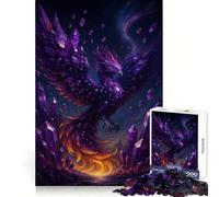 Amethyst Crystal Phoenix Digital Art Jigsaw Puzzles 1000 Pieces for Teenagers Sharp Memory Calm Leisure Neat Edges Festive Gift (50x75cm)