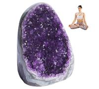 Amethyst Crystal Rock, 300-400g Natural Amethyst Geode, Positive Energy Crystals and Spiritual Stones for Car Office Home Decoration, Crystal