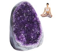 Amethyst Crystal Rock, Amethyst Crystal Rock, 300-400g Natural Geode, Positive Energy Crystals and Spiritual Stones for Car Office Home Decoration