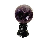 Amethyst Crystal, Rough Amethyst Geode Crystal Ball Divination Home Decoration Multicolor 65-86mm(A23 78mm 565g)