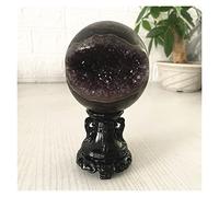 Amethyst Crystal, Rough Amethyst Geode Crystal Ball Divination Home Decoration Multicolor 65-86mm(A24 75mm569g)
