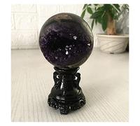 Amethyst Crystal, Rough Amethyst Geode Crystal Ball Divination Home Decoration Multicolor 65-86mm(A26 70mm 402g)