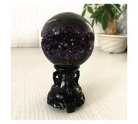 Amethyst Crystal, Rough Amethyst Geode Crystal Ball Divination Home Decoration Multicolor 65-86mm(A27 70mm400g)