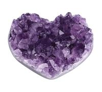 Amethyst Crystal Small Heart Shape Amethyst Geode Natural Crystal Stones for Meditation Home Decor 1.57-1.97 inch.