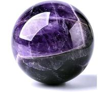 Amethyst Crystal Sphere, Natural Dreamy Amethyst Ball Quartz Crystal Sphere Power Stone Ball for Healing, Meditation, Scrying, Feng Shui, Home Decor,100mm=3.93''