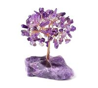 Amethyst Crystal Tree, Healing Crystal Money Trees with Fluorite Base, Feng Shui Trees of Life Gemstone Bonsai for Home Office Decor, Desk Accessories, Spiritual Gifts for Good Luck and Prosperity