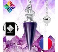 Amethyst Dowsing Divinatory Pendulum - Natural Amethyst Stone Cone Pendulum - 10g [Satisfied or Refund]