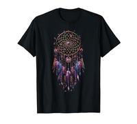 Amethyst Dreamcatcher Native American Indian Feathers Arts T-Shirt, Men, Black, X-Large