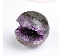 Amethyst Druzy Geode Crystal Ball Gemstone Ball Sculpture Figurine Stone Sphere Ball for Home Decoration Divination Fengshui,200-300g
