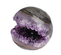 Amethyst Druzy Geode Crystal Ball Gemstone Sculpture Figurine Stone Sphere for Home Decoration Divination Fengshui,400-500g