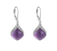 Amethyst Earrings Sterling Silver Irish Celtic Filigree Teardrop Drop Earrings Jewellery Gifts for Women Girls Mother Daughter