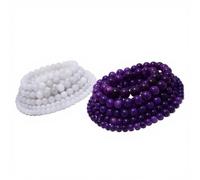 Amethyst Gemstone Beads 4/6/8/10mm 16 Size Combos | Round Amethyst Beads for Jewelry Making Bracelet Necklace and Earring(120pcs of 10mm+4mm)