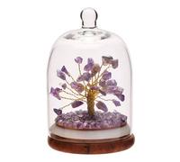 Widdop & Co. Gemstone Tree of Life Bell Jar - Amethyst Gemstone Crystal Tree - Serenity by Sophia - Wellness Crystal Healing Gift Idea
