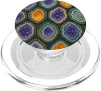 Amethyst Geode Crystal Slice Pattern for Rock Lovers PopSockets PopGrip for MagSafe