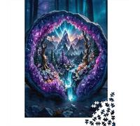 Amethyst Geode Fantasy Valley 1000 Piece Jigsaw Puzzle Adult Paper Puzzle Game for Family Relaxation Decor Gift 70x50cm/1000pcs