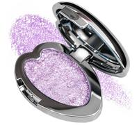 Amethyst Glow Single Glitter Eyeshadow - Soft Purple Micro-Sparkle Pressed Powder for Bright, Radiant Eye Looks | Heart-Shaped Pan & Mirror, Blendable Buildable Shimmer for Everyday Make-Up