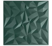 vidaXL Green Wall Panels Cover - 48 pcs XPS Foam Amethyst Wallpaper Tiles | Water-Resistant - 50x50 cm | for Bedroom, Living Room, Office
