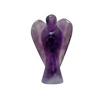 Amethyst Guardian Angel Hand Carved 2 Inch Crystal Pocket Natural Gemstone Statue Mini Figurine Ornament Decoration, Reiki Healing Spiritual Stones