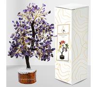 Amethyst Natural Healing Premium Crystal Bonsai Feng Shui Fortune Money Tree of Life for Home Office Decor (Gift Box Ready,10-12 Inch)
