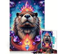Amethyst Otter Stonimal 1000 Piece Puzzle For Teenagers Mind Skill Play Laser Cut for Flawless Fit Relaxing Indoor Group Activity (50x75cm)