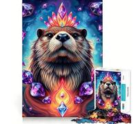 Amethyst Otter Stonimal Jigsaw Puzzles1000 Pieces Cognitive Boost Fun Burr Free Clean Cut Pieces Holiday Indoor Entertainment Toy (38x52cm)
