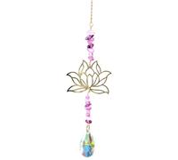 Amethyst Pendant | Crystal Ornament Pendant | Sun Catcher Crystals with Flower for Garden, Home, Offices
