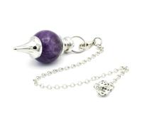 Amethyst Pendulum with A 17cm Chain,Featuring A Water Droplet Energy Sensor;Amethyst Divination Pendulum for Divination and Exploration