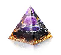 Amethyst Pyramid Gemstone, Healing Crystal Pyramid Stone Natural Pyramid Meditation Crystals Crystal Pyramid Chakra Pyramid Orgone Crystal Pyramid Health Pyramid for Yoga Office Decoration