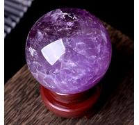 Amethyst Quartz Crystal Sphere with Stand Ball Decor for Home Office Polished Feng Shui Stone Sulpture,70mm/2.75in