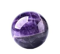 Amethyst Sphere Dreamy Ball Rock Quartz Crystal Gemstone Home Decor Ornament + Pedestal,Purple-2.4"