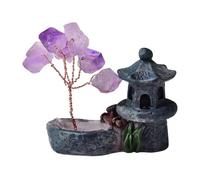 Amethyst Tree - Rose Healing Tree, Spiritual Figures | Small Crystal Bonsai Ornament, Handmade Energy Sculpture, Positive Mood Desk Decoration, Beautiful Collectable Gift