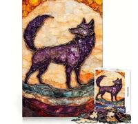 Amethyst Wolf Mosaic 1000 Teenager Pieces Jigsaw Puzzle Brain Development Unwind Easily Clean Join Warm Xmas Gift (50x75cm)
