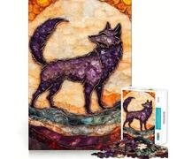 Amethyst Wolf Mosaic Jigsaw for Teenagers1000 Pieces Mental Boost Game Burr Free Clean Cut Pieces Easy to Learn Family Enjoyment (38x26cm)
