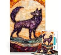 Amethyst Wolf Mosaic Puzzles for Adults 1000 Pieces Focus Boost Fun Uniform Size Precise Pieces Bonding Activity for Loved Ones (50x75cm)