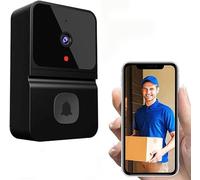Ameurey Video Doorbell Wireless, Home WiFi Video Doorbell Camera, 1080P HD Smart Ring Doorbell Wireless Camera Battery Operated Supports 2.4G WiFi,APP Remote Dialogue-Black (Black)