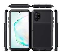 Amever Galaxy Note 10 Plus Case, Water Resistant Aluminum Metal Alloy [ Shockproof Dropproof ] Anti Shake Outdoor Sports Protective Back Cover Case for Samsung Galaxy Note 10 Plus 6.8 inch - Black