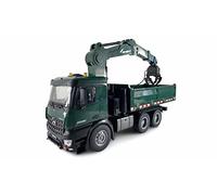 Amewi 22568 Mercedes-Benz Arocs Licensed Crane Truck with Tipper RTR Including Battery and Remote Control Green