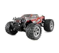 Amewi M-Land Monster Truck, RC Remote Controlled, 48 km/h 4WD 1:16 RTR Red with Remote Control, Battery, Charging Cable